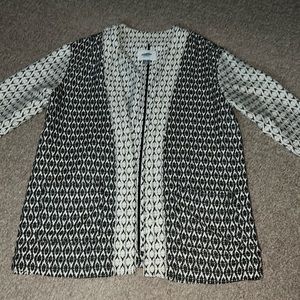 Old Navy Chic Black and Cream Open Jacket Small